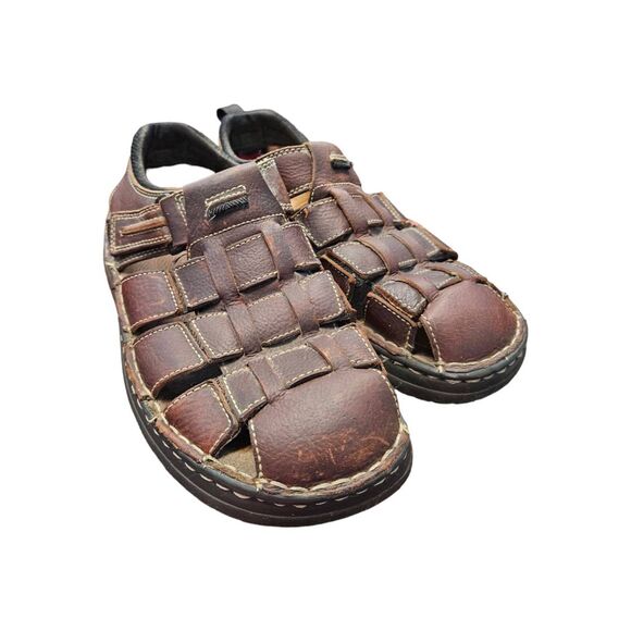 Thom McAn Men's Fisherman's Leather Sandals Size 9 Vintage 90's - Picture 2 of 7